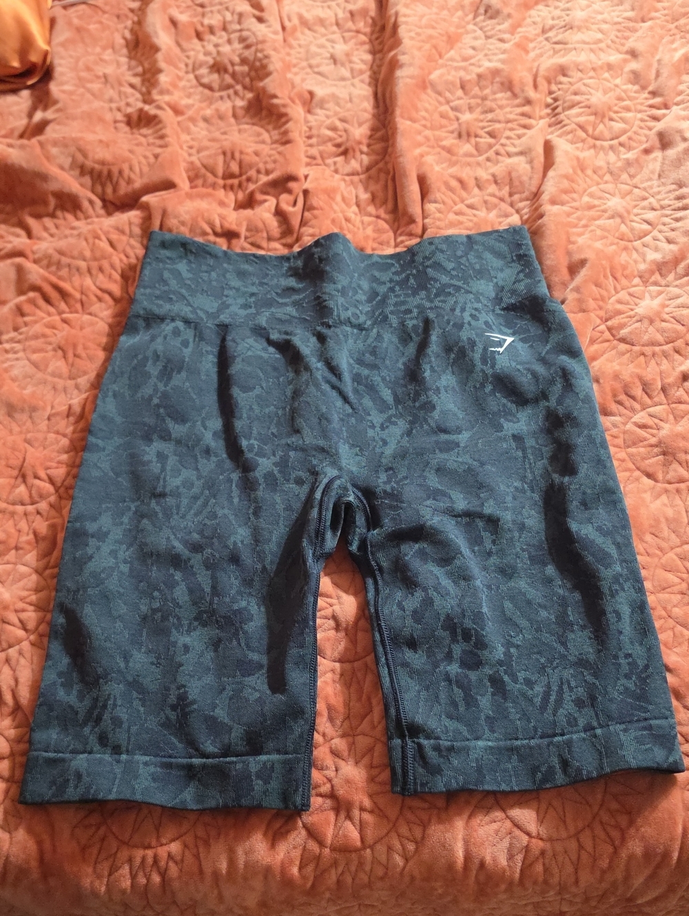 Gymshark Textured High-Waist Bike Shorts in Dark Charcoal